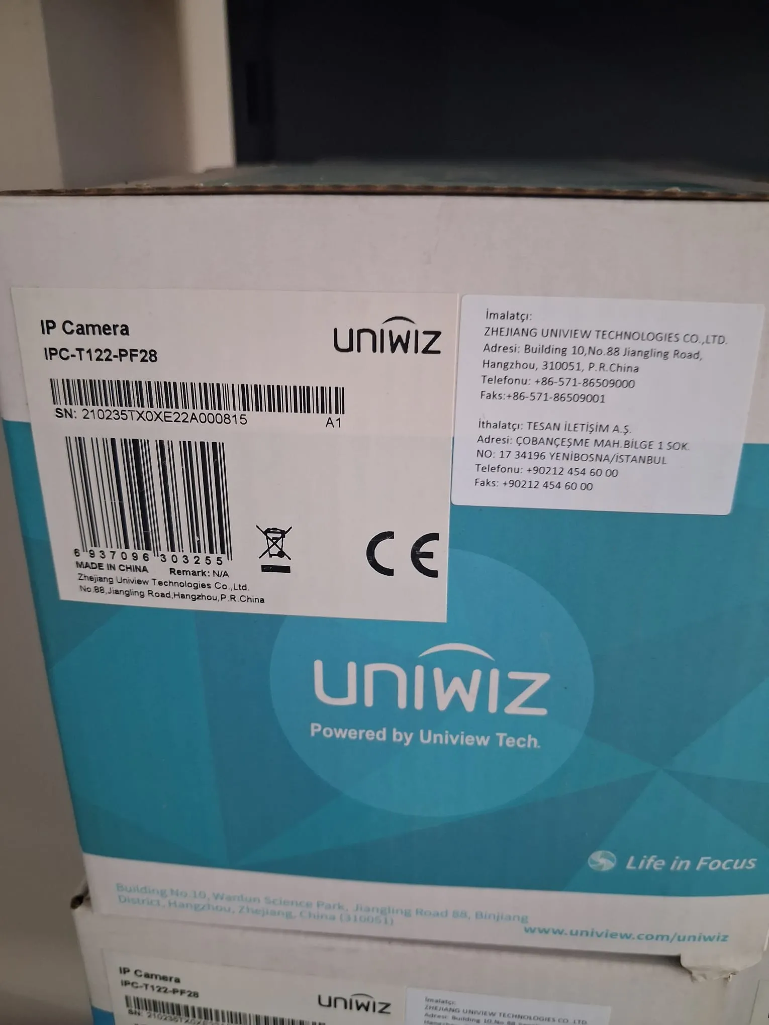 UNIWIZ IPC-T122-PF28 2 MP IP DEMOKAMERA